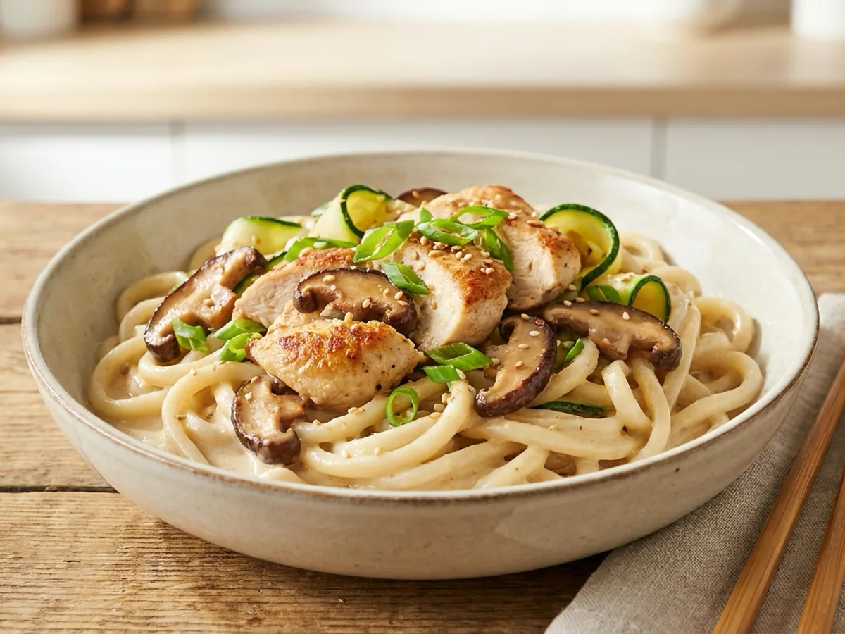 Creamy Chicken Udon Bowl