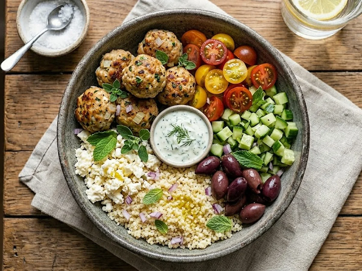Greek Meatball Bowl