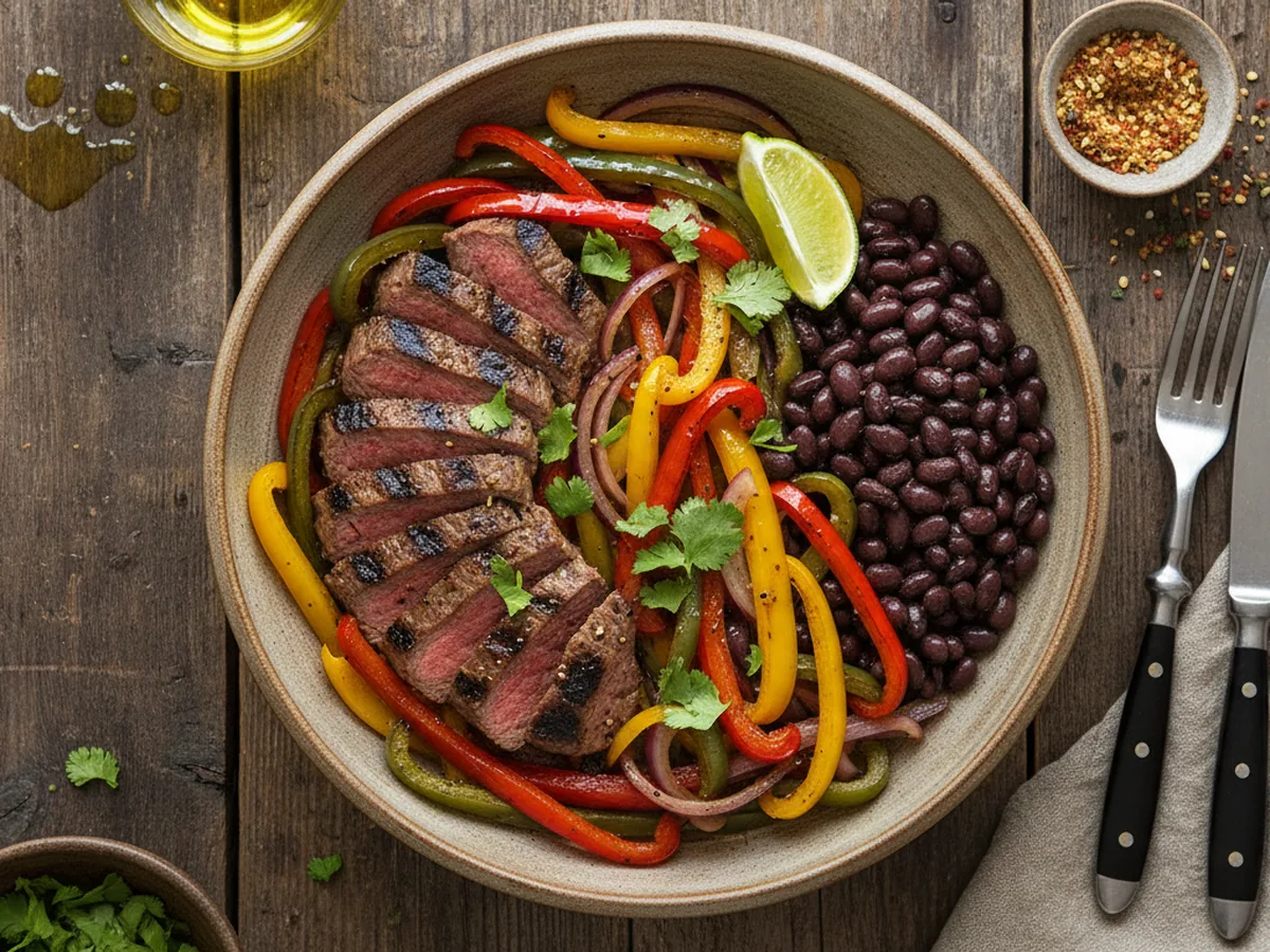 Beef Fajita Beans bowl