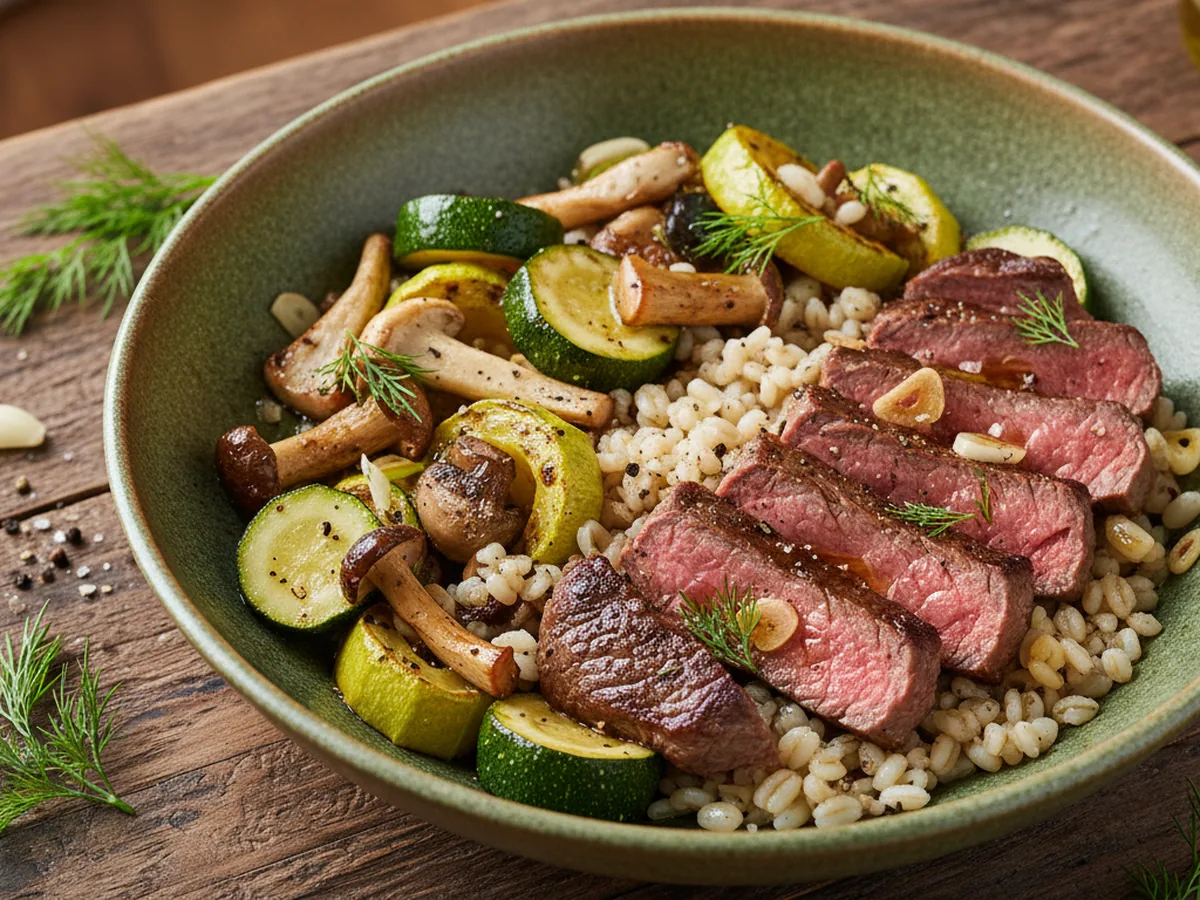 Beef Mushrooms Barley bowl